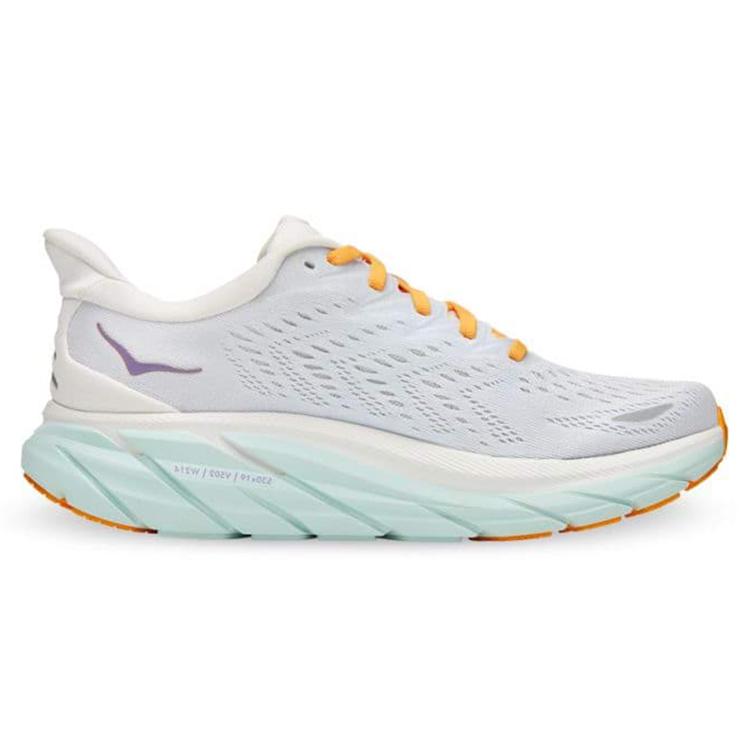 HOKA ONE ONE Clifton 8 Blanc De Blanc Purple Seafoam Women's 1119394-BDBW