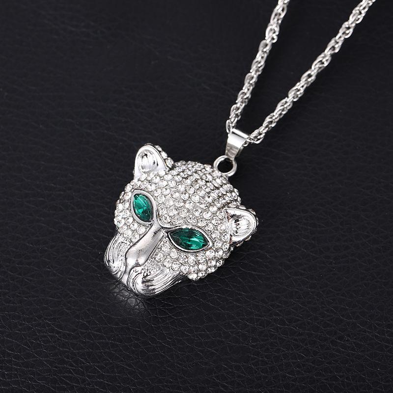 New Necklace Hip Hop Leopard Head Necklace Fashion Diamond Pendant Item