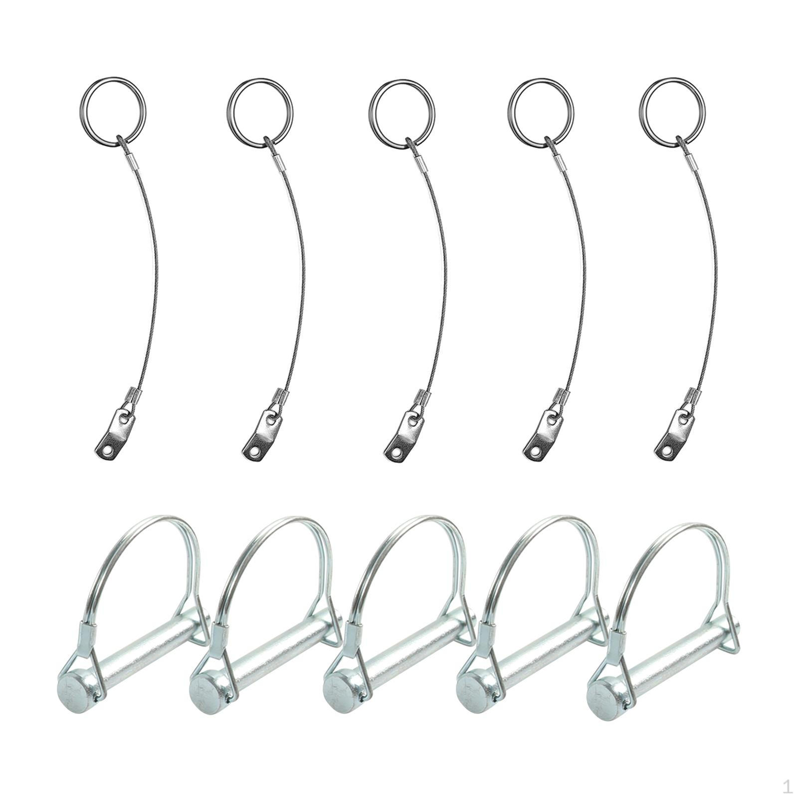 

5x Trailer Coupler Pin Set Shaft Lock Small Wire for Marine Trucks Trailers Farm