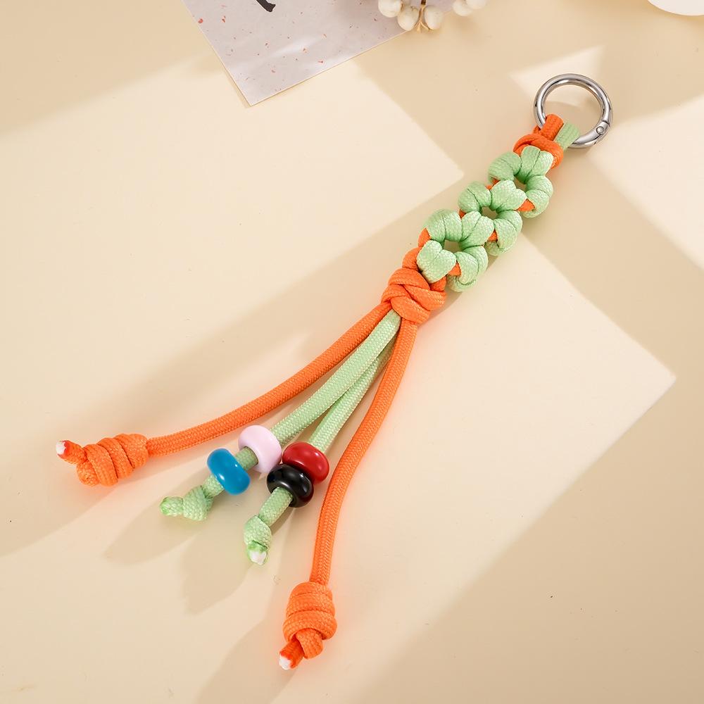 

Dopamine flower mobile phone pendant, hand-woven nylon string with beads mobile phone hanger cord