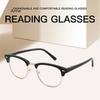 TR90 Presbyopic Reading Glasses Men Vintage Luxury  Half Frame Clear Glasses Blue Blocking Antifatigue Computer Eyeglasses