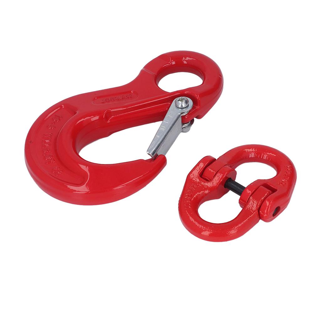 2Pcs Hoist Slip Hook with Double Loop Buckle Thickened Design High Temperature Quenching Lifting Hook 5.3T