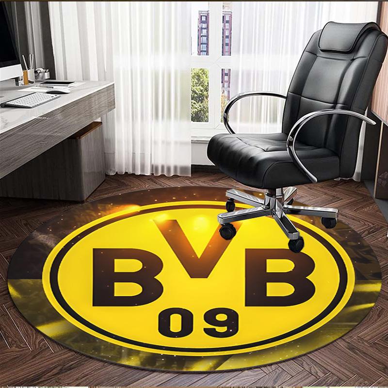 Borussia Dortmund Print Round Rug, Washable Floor Carpet, For Entryway Dorm Laundry Room Office Study, Home Decor Birthday Christmas Gift
