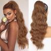 Synthetic Long Wavy Ponytail Hair Synthetic Drawstring Ponytail Clip In Hairpiece Black Wave Ponytail for Women KTB