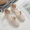 Moda feminina doce bege escritório carreira fivela tira salto alto sapatos femininos clássico conforto verão salto scarpins ab283