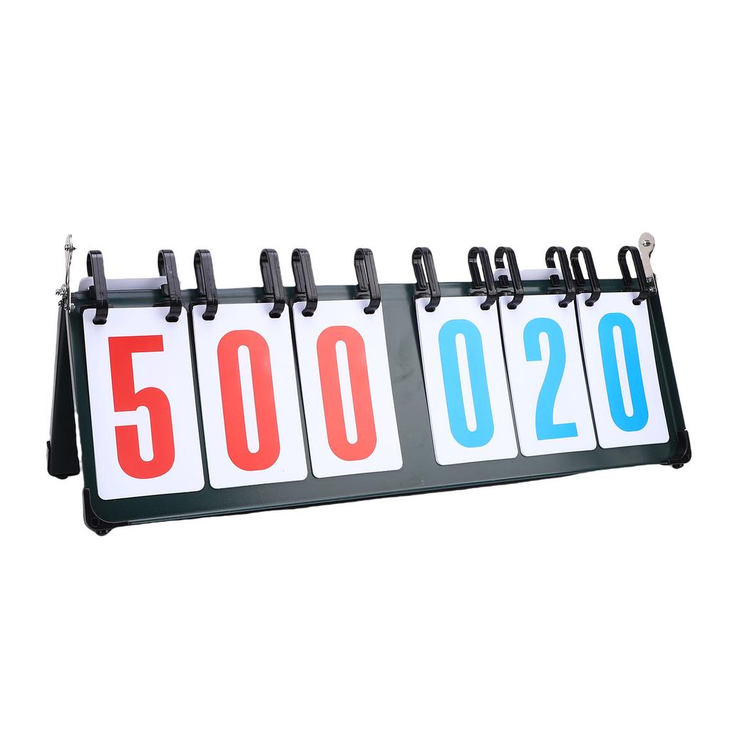 6 Digits Desk Scoreboard Metal Tabletop Scorekeeper for Basketball Table Tennis Badminton Match