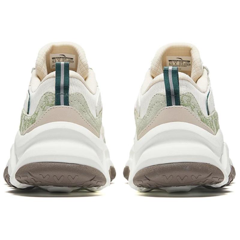 Anta Durable Breathable Low-Top Casual Shoes Women's White Brown Green Sneakers 122438886-6