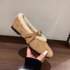 Peluche de fée automne et hiver nouvelles chaussures Mary Jane à semelle plate et souple chaussures en coton chaud
