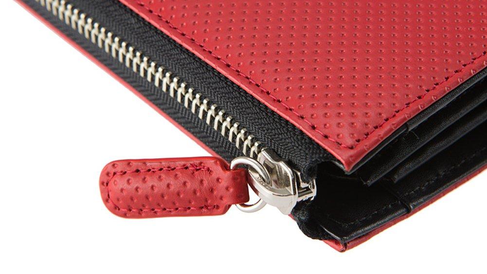 Neu Interesse Saar Honeycell Langbörse mit L-förmigem Reißverschluss, Leder Geldbörse, Perfektes Geschenk für Vatertag, Geburtstag oder Freund, Rot, 3948(04)