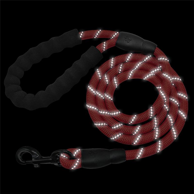 Reflective Dog Leash for Small Medium Dogs, Anti-Burst Nylon Pet Lead with Comfortable Handle, Night Safety Walking Rope for Puppies and Cats