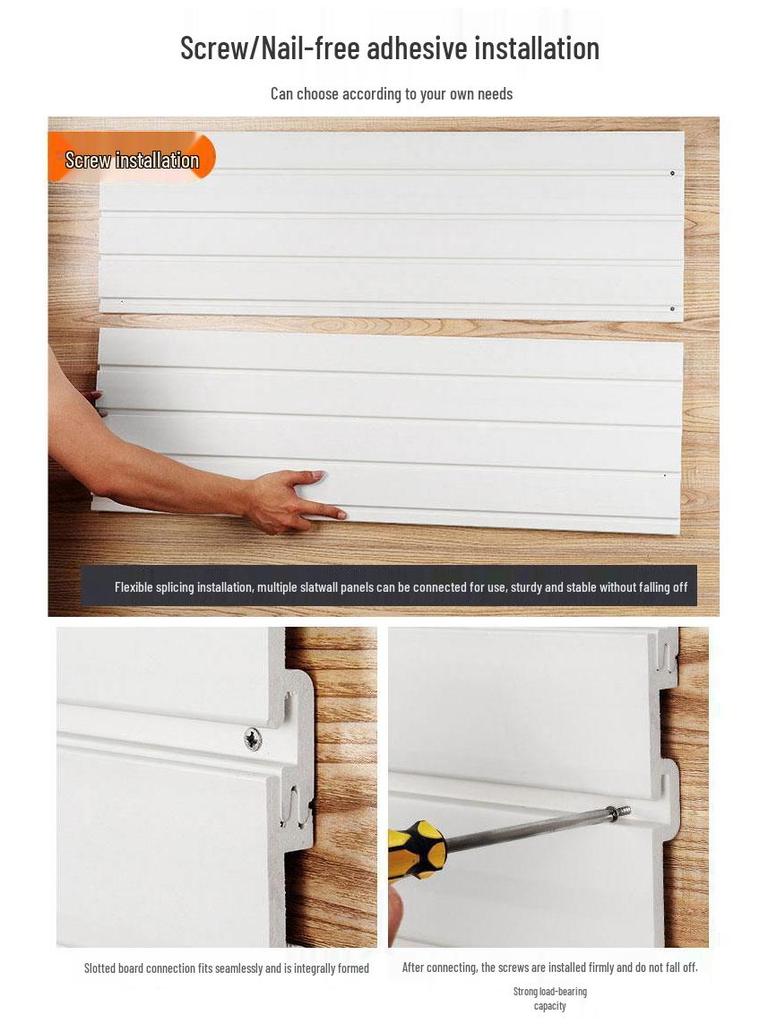 PVC Slotted Panel Display Stand for Mobile Accessories & Jewelry with Hooks