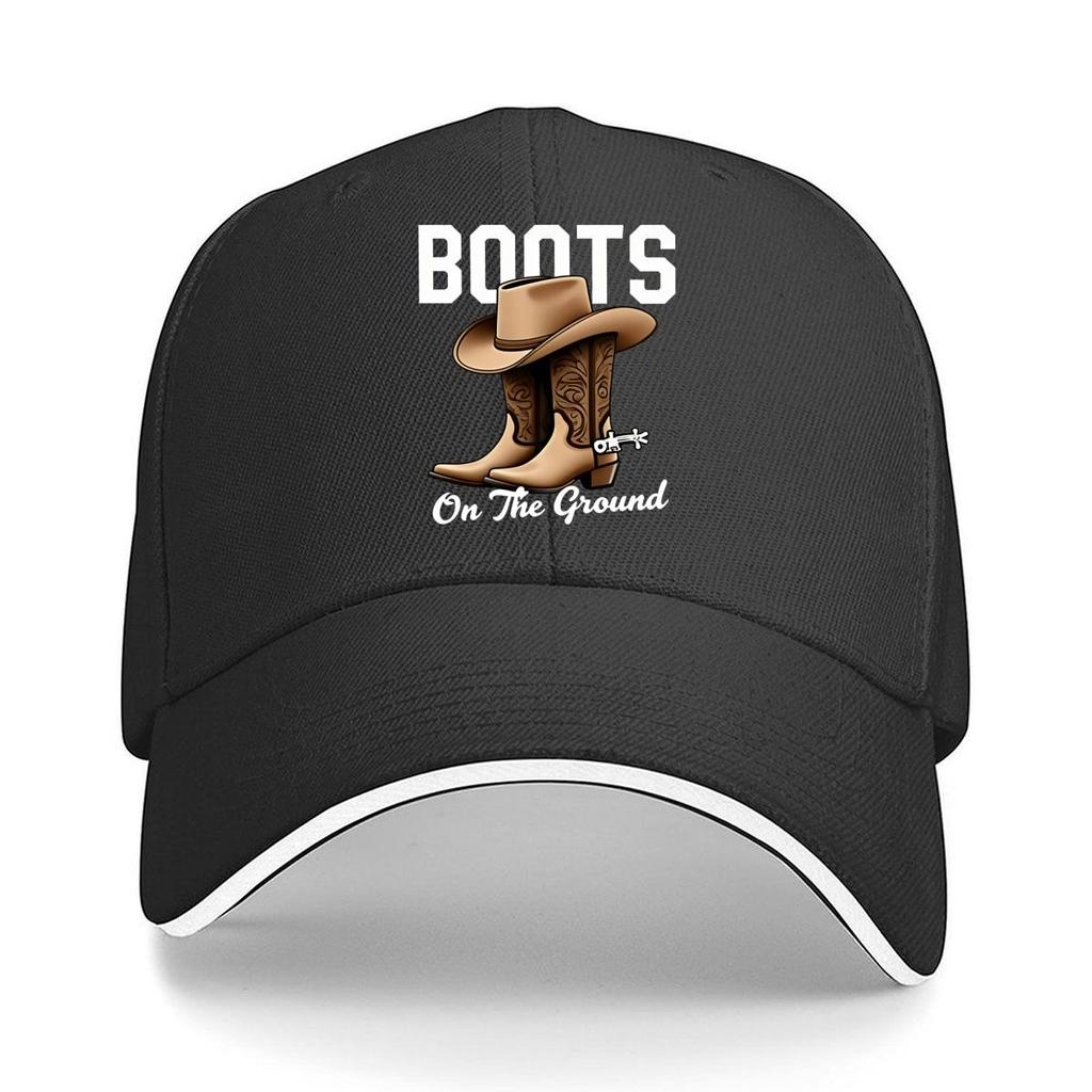 Cowboy Boots And Hat Design Unisex Baseball Caps Travel Caps Suitable for Every Season Sandwich Baseball Cap