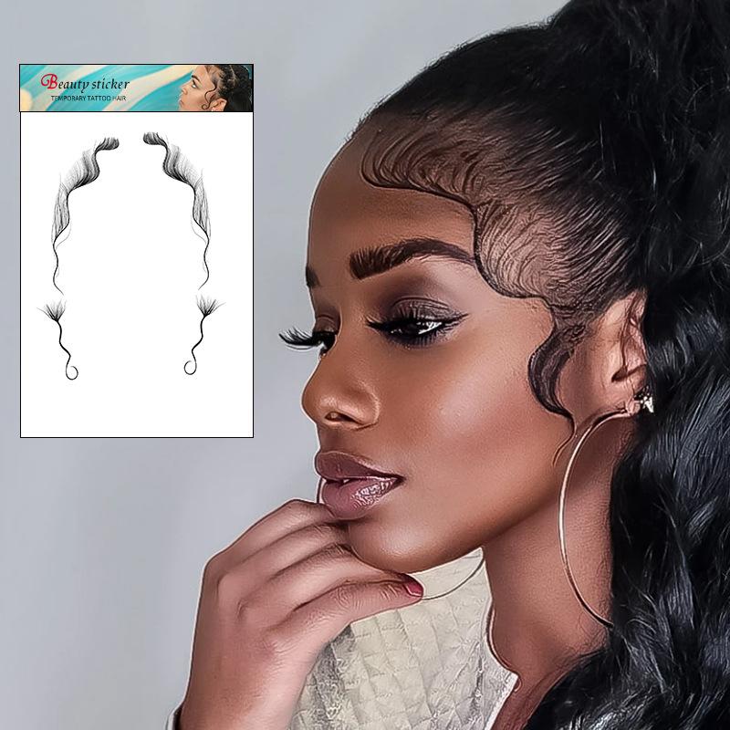 2021 Tattoo Sticker Bangs Simulated Hair Sticker Baby Hair Edge Hairline Sticker