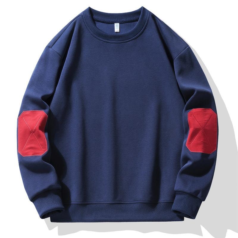 

Men s Spring New Arrival Round Neck Color Blocking Trendy Loose Comfortable Breathable Base Layer Sweatshirt S білий