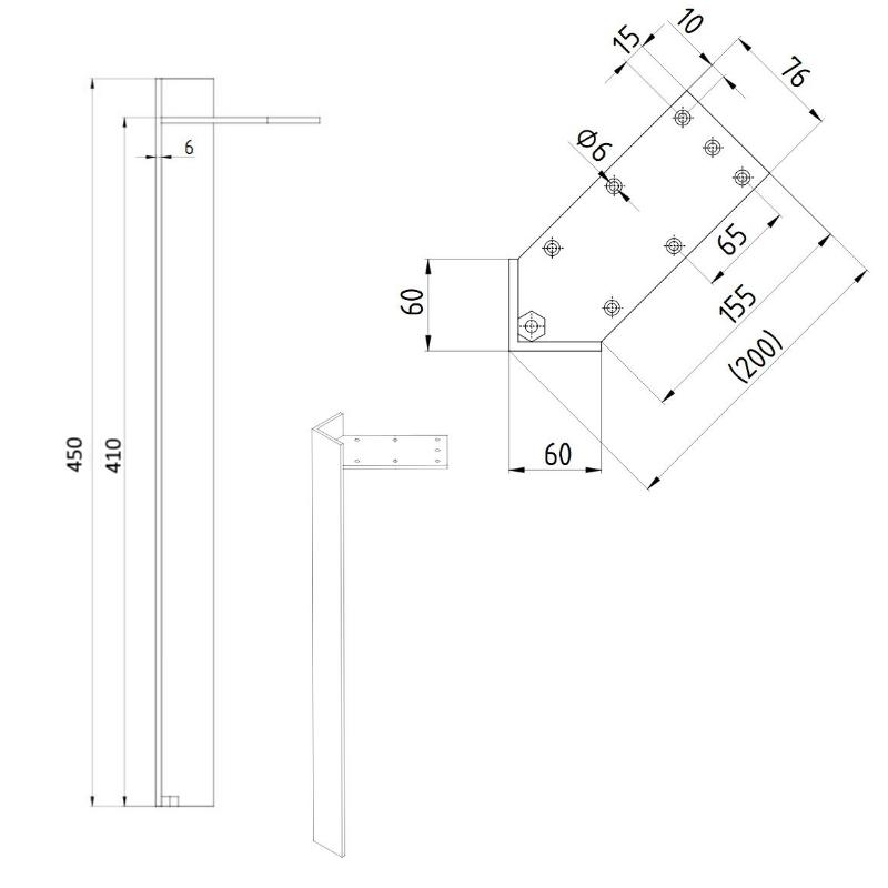 ANGLE leg 45 STEEL