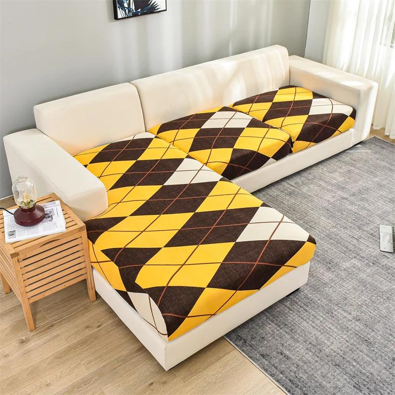 Elastic Sofa Seat Cushion Cover For Living Room Stretch Floral Printed Armchair Couch Cover Corner L-Shape Removable Anti-Dust