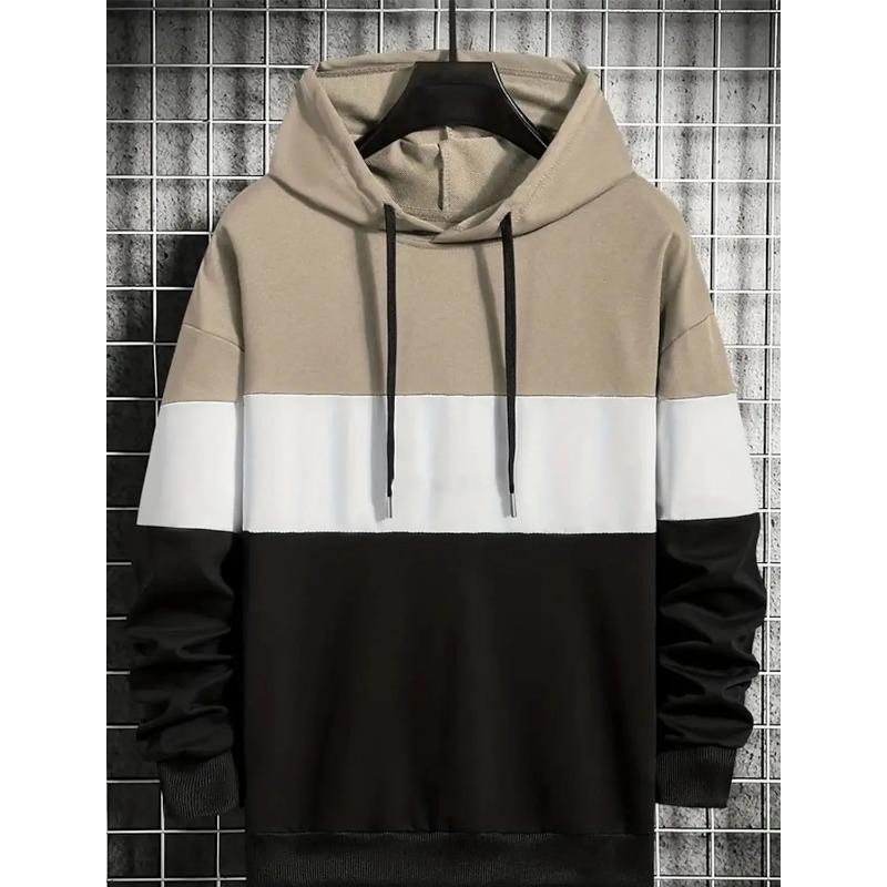 Men's Hoodies 3D Color Block Print Sweatshirts For Men Casual Fashion Simple Style Oversized Pullover Autumn and Winter Top