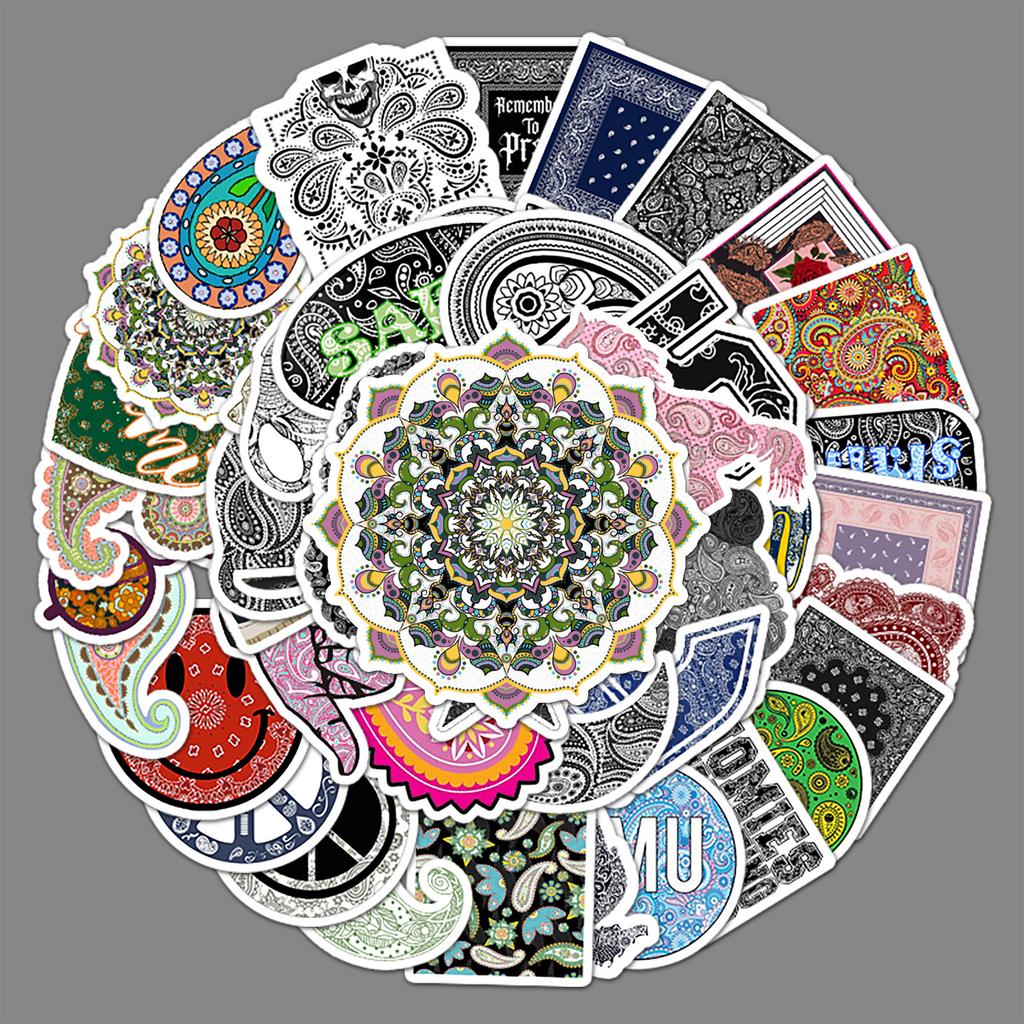 50 Cashew Flower Pattern Pattern Fashionable Personality Trend Graffiti Laptop Suitcase Car Stickers