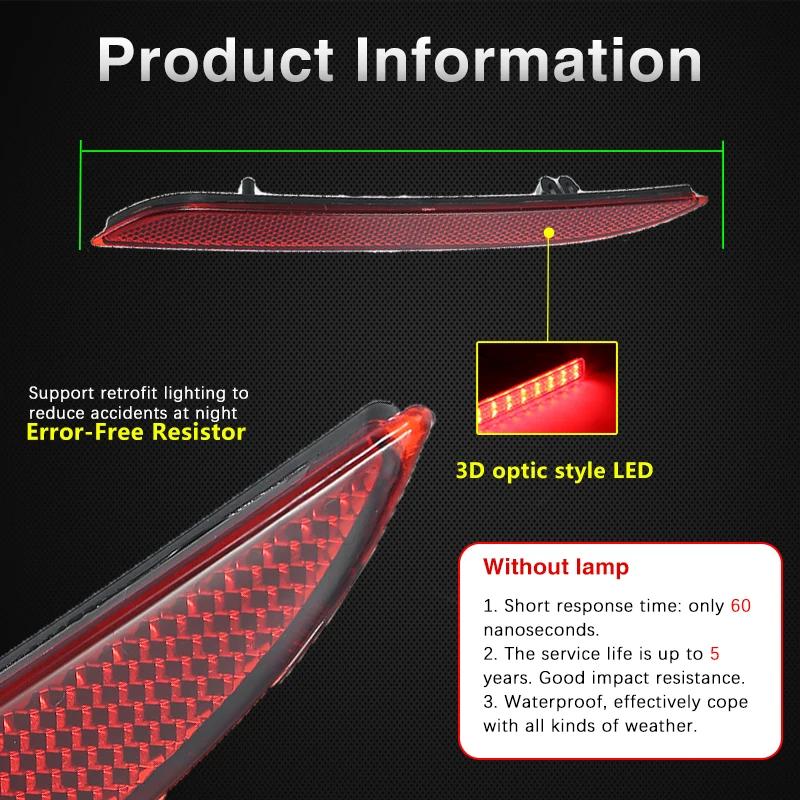 For Ford Mustang MK6 FR3Z-15A449-A FR3Z-15A448-A 2015~2023 Rear Bumper Reflectors Car Brake Stop Turn Warning Signal Lamp Strips