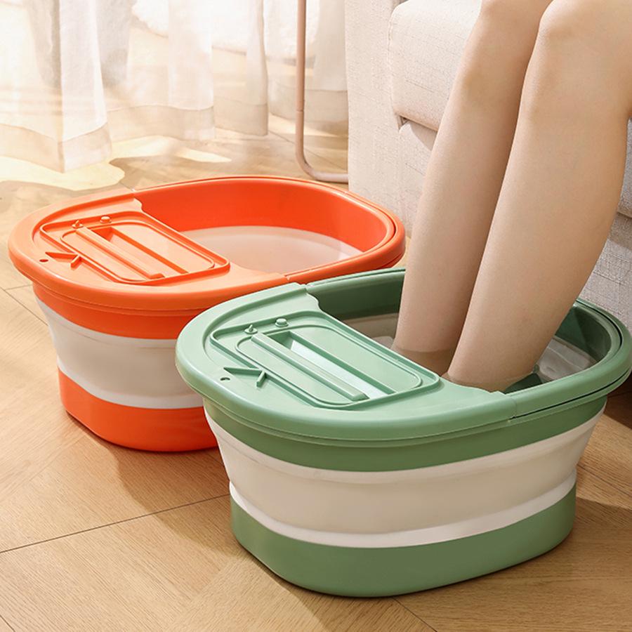 Portable Folding Plastic Foot Bath with Lid for Foot Massage