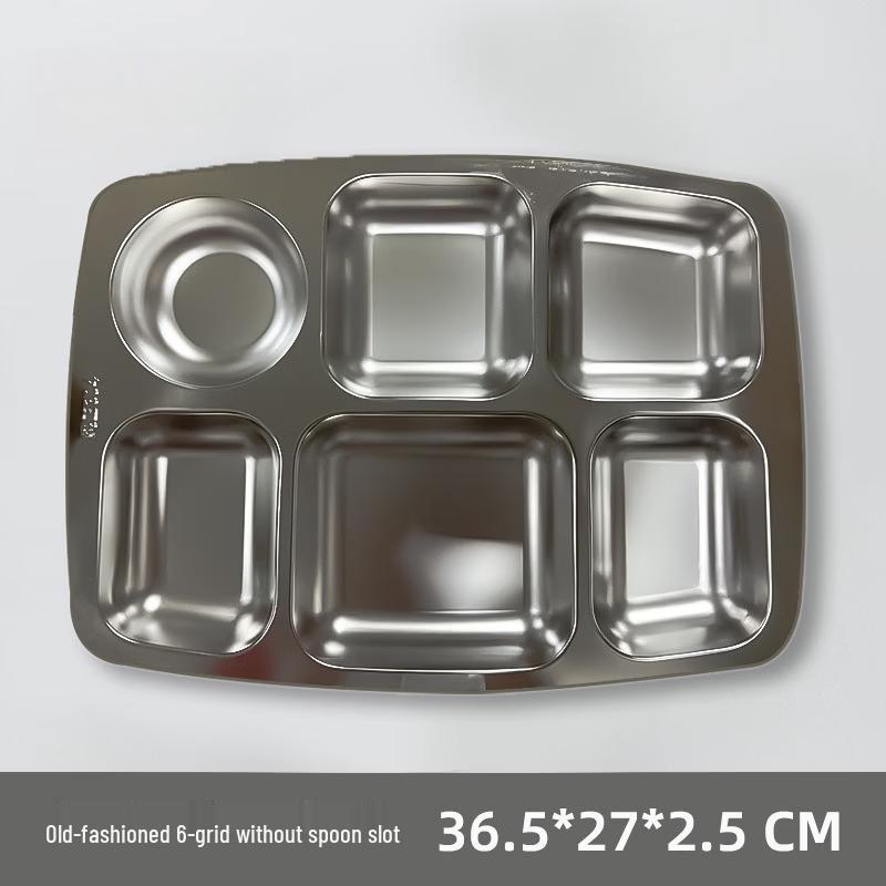 WUHE Stainless Steel Partitioned Dinner Plate