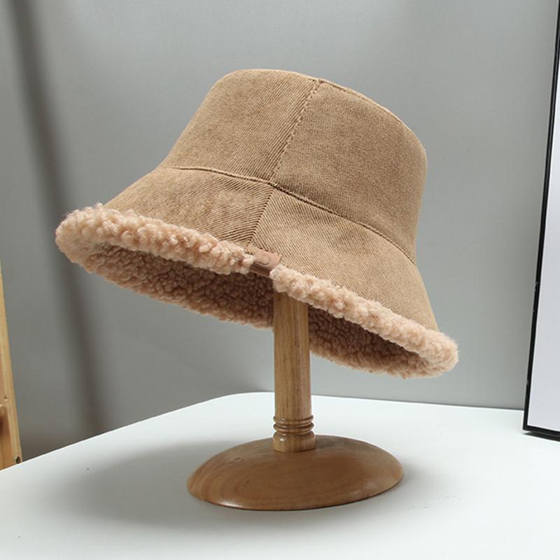 Dámský Elegantní Jednobarevný Oboustranný Klobouk Bucket Podzim/Zima Kašmírová Podšívka Venkovní Neformální Teplý