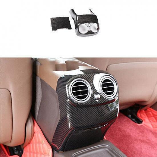 Panel Trim ABS Rear Air Outlet Anti-Kick Carbon Fiber For Benz E-Class 2016-