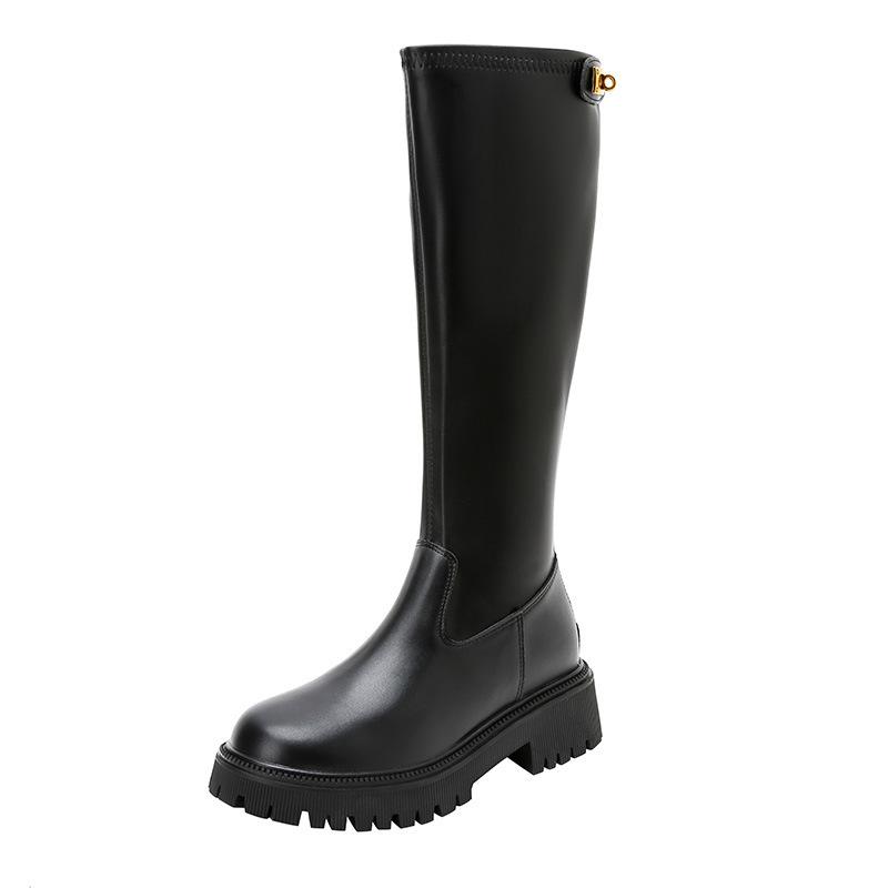 Classic versatile small man inner height-increasing knight boots for women, new thick-soled but knee-length boots for women in autumn and winter 2025