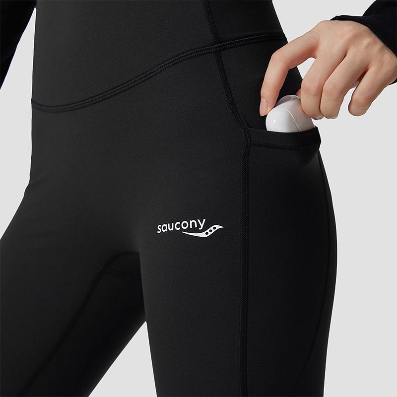 Saucony High Waist Fashion Sports Tight Nine-Point Running Pants Women bottoms SA1269LG32T-BK001
