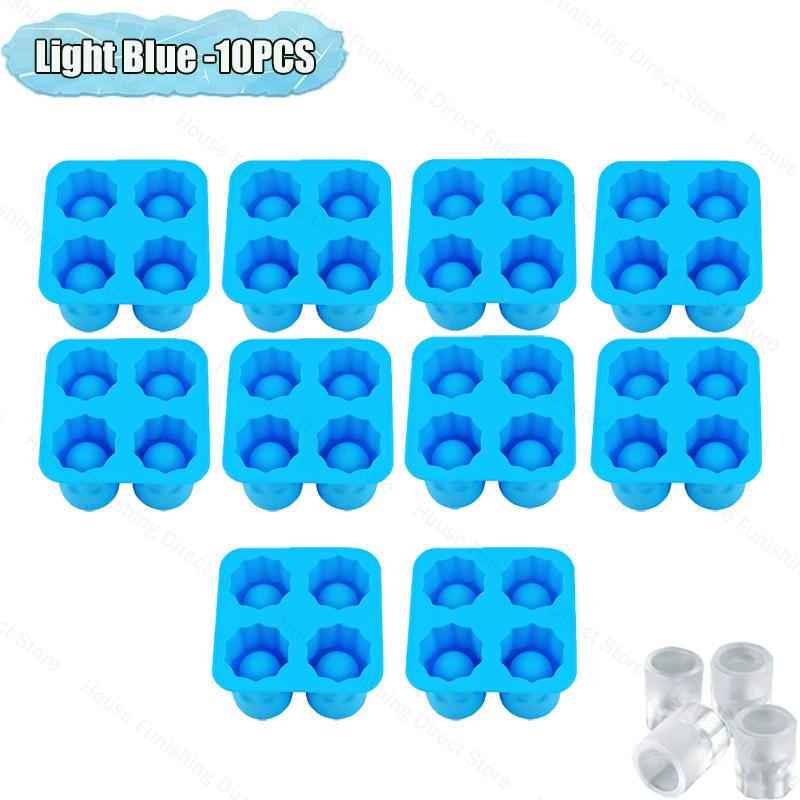 4 Cup Shape Silicone Ice Cube Mold Tray Summer Bar Party DIY Cold Drink Ice Compartment Mold Ice Cup Ice Cube Tray Kitchen Tool