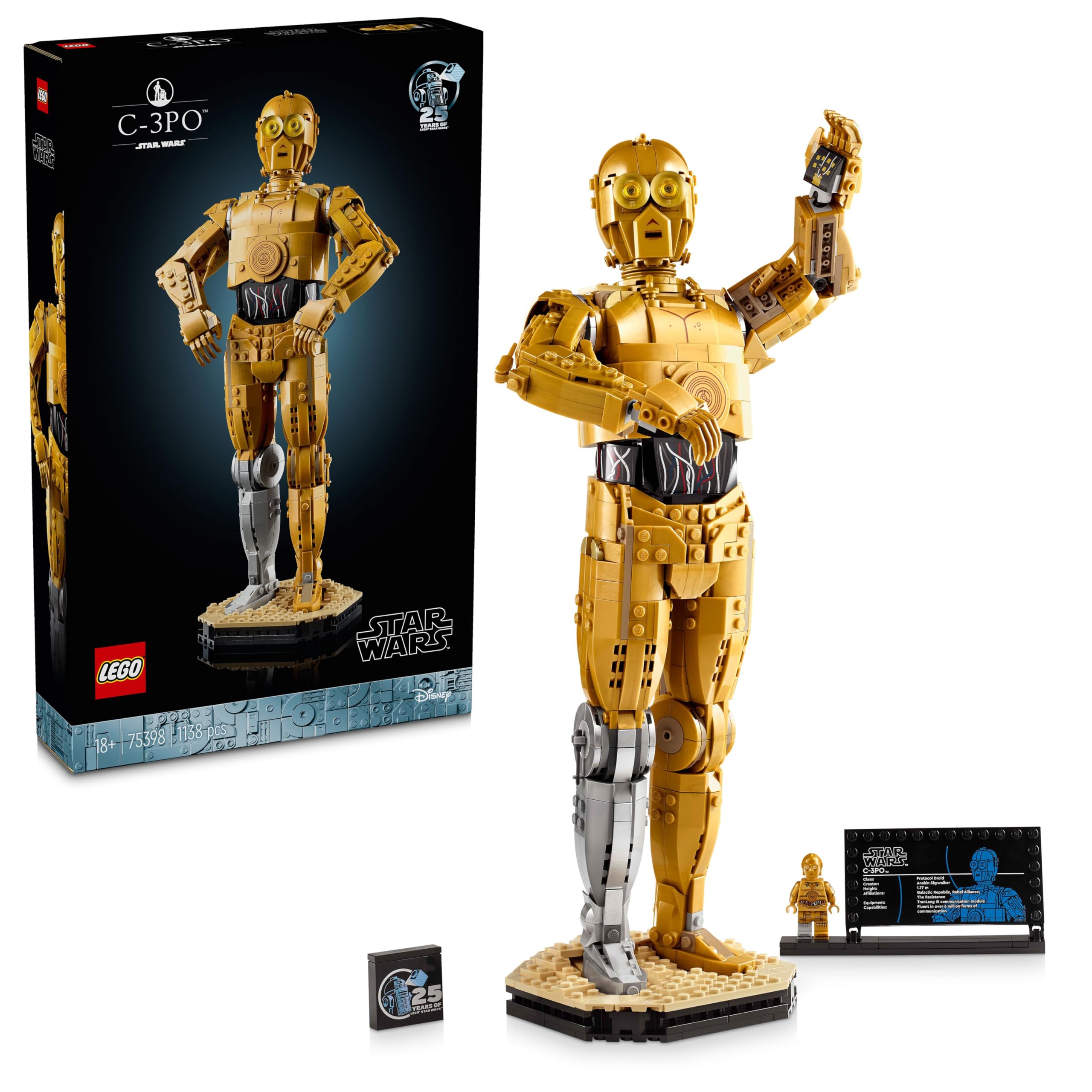 

LEGO Star Wars C-3PO Toy, Birthday Gift, Building Blocks, Mother s Day, Father s Day, Men, Women, Space, 75398