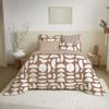 Pack complet housse de couette réversible pour lit 180 x 200 cm "King size" Mykonos sienne