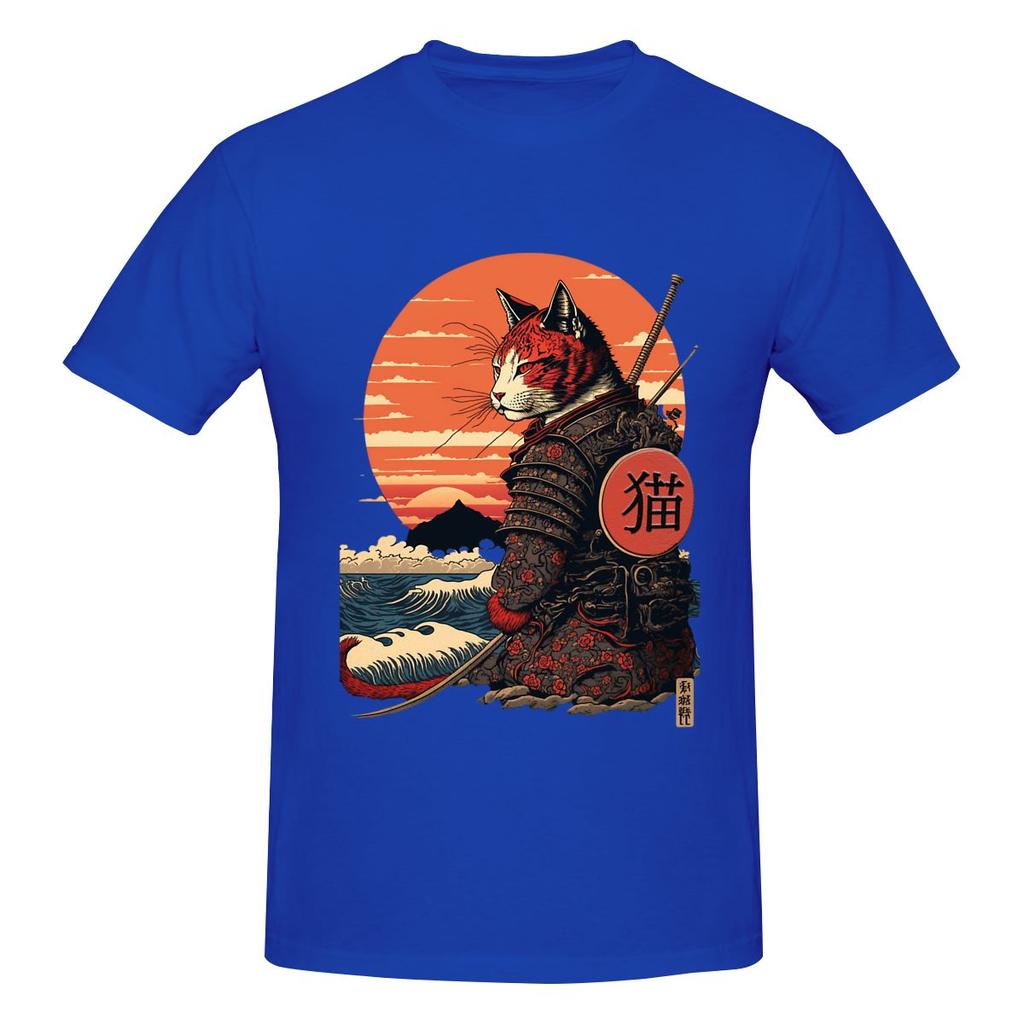 Ukiyo E Samurai Cat Soft And Glutinous Tshirt Commuting Vibe Versatile Inner Layer Shirt