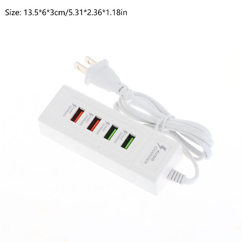 4 Ports Usb Quick Charger Charging Usb C Charger Power Strip Multi Splitter Adapter Portable Travel Charger