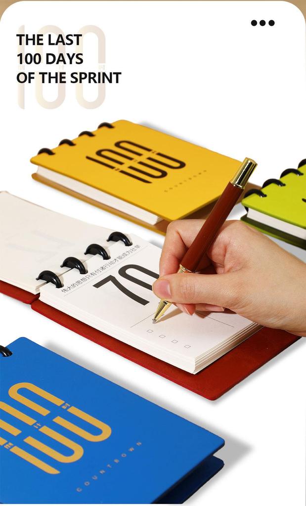 Kajie Gaokao 100-Day Countdown Calendar Book - Customizable, Detachable, & Writable for Students