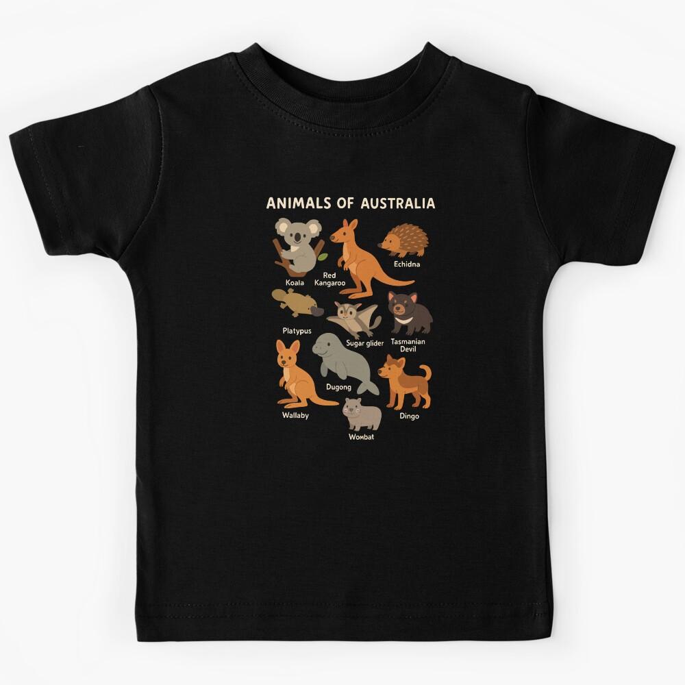 Animals Of Australia Aussie Gift Australian Animal Educational Kids T-Shirt 110