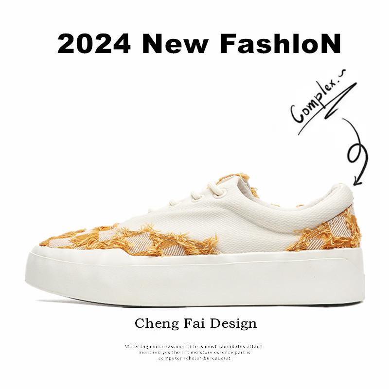 Fashion Men's and Women's Fashion Trendy Canvas Skateboarding Shoes Comfortable Thick Bottom Casual Vulcanized Ragged Retro Thick Sole