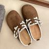 Flats Women Embroidery Mules Shoes 2025 Fashion Suede Casual Slippers Designer Classical Comfortable Slingback Zapatillas Mujer