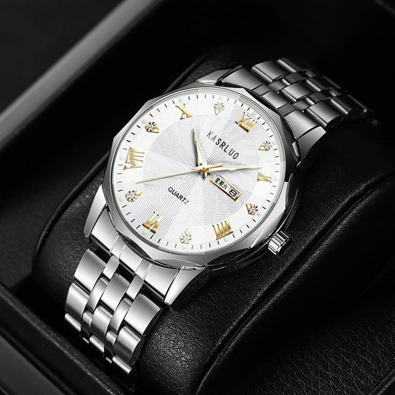 Men S Watch Men S Fully Automatic Waterproof Luminous Calendar Business Quartz Watch Men S Watch Light Luxury серебро белый