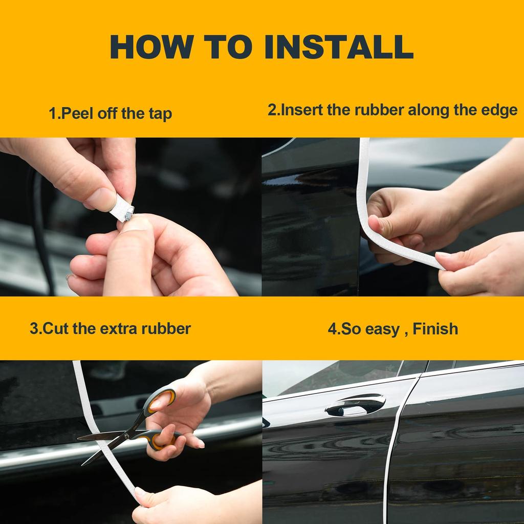 Door Edge Car Door No Adhesive Car Rubber Car Trim Door Protector Seal for ATV Protector, Protector, Required, Accessory, U-Shaped Sedan, Truck, SUV,