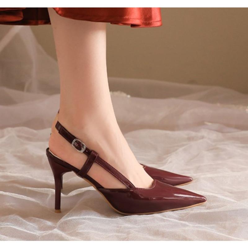 Fashion New Brand Plus Size 34-42 Women Heeled Sandals Retro Rome High Heels Shoes Women High Heel INS Leather Buckle Pumps Mules