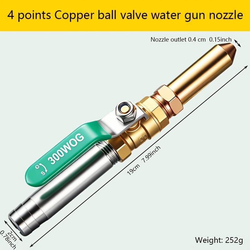 Multi Functional High-pressure Brass Water Gun Nozzle Direct Spray High-pressure Water for Car Washing and Watering