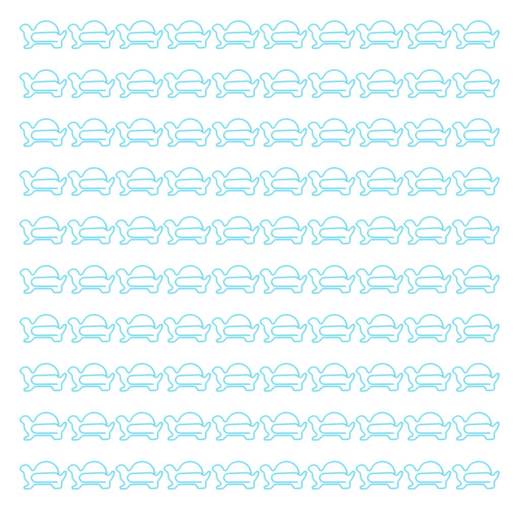 100 ks sponek do papíru Roztomilý tvar zvířátka Jasná barva Protiskluzové kovové sponky do papíru pro domácnost, školu, kancelář Želva