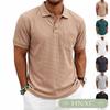 HNXC Men's Fashion POLO Neck Summer Spring Short Sleeve Casual Blouses & Shirts Classic Exquisite