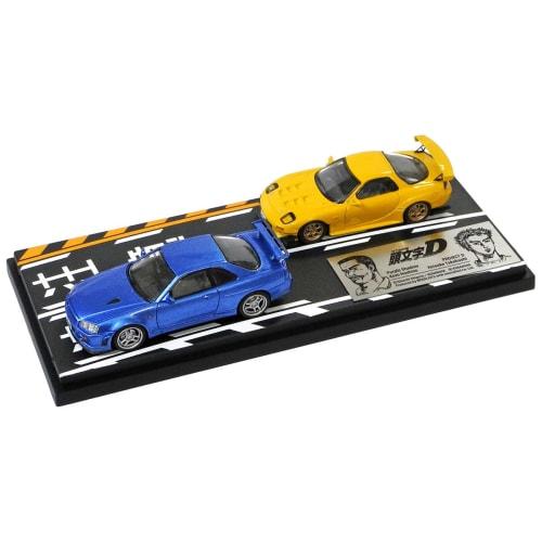 InterAllied Modeler's 1/64 Initial D Set Vol.8: Keisuke Takahashi RX-7 (FD3S) & Kozo Hoshino Skyline GT-R (BNR34) Completed Model (MD64208)