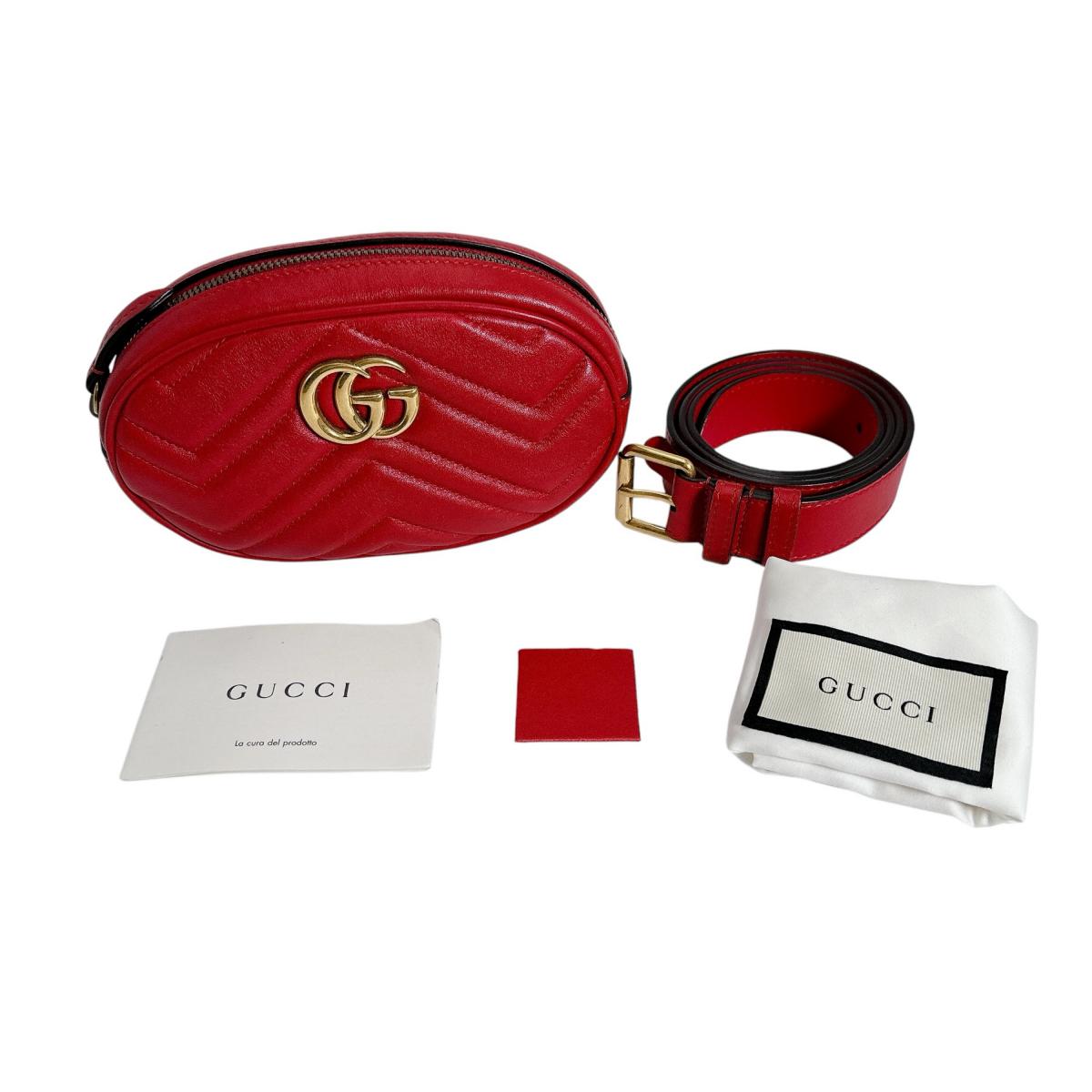 

GUCCI GG Marmont cross body sling bag Red Women 476434 Used