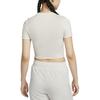 Nike Sportswear Essentials Slim Fit Soft Knit Short Sleeve T-Shirt Women Tops Light-Red Wood-Brown FB2874-105