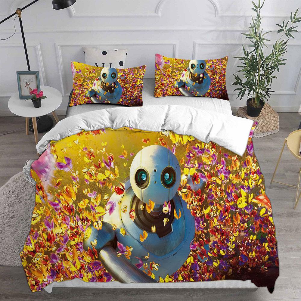 The Wild Robot (2024) Bedding Sets Bed Cover Comforter Duvet Cover Pillow Case 2-3 Pieces Sets Kids Adult Bedroom Decor