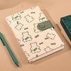 1Pc B6 Little Bear Notebook with PU Leather Cover Blank Inside Diary Journal Notepad for Office School Businees Scrapbooking