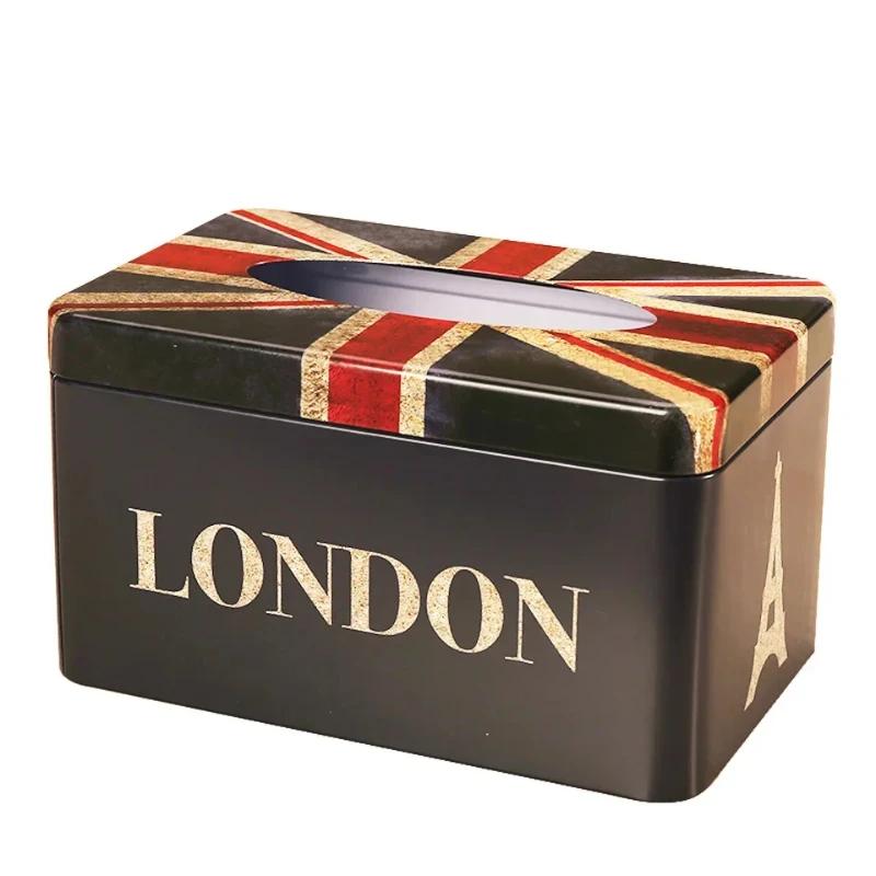 Europäische kreative Retro-Taschentuchbox Ins Niedliche leichte Luxus-High-End-Wohnzimmer-Eisenbox Auto-Rollenpapier-Pumpbox